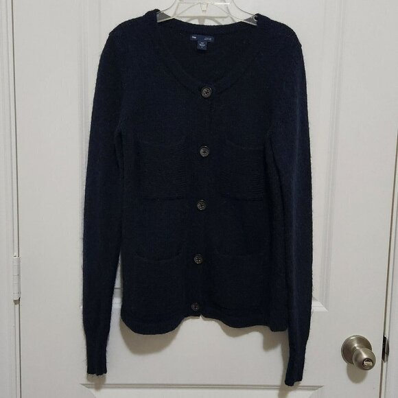 Gap Womens S Cozy Button Up Cardigan Sweater 4 Pocket Longsleeve Dark Academia - Picture 1 of 7